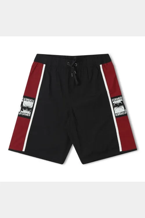 FORMER Manners 18' swim trunk - Burgundy/Black