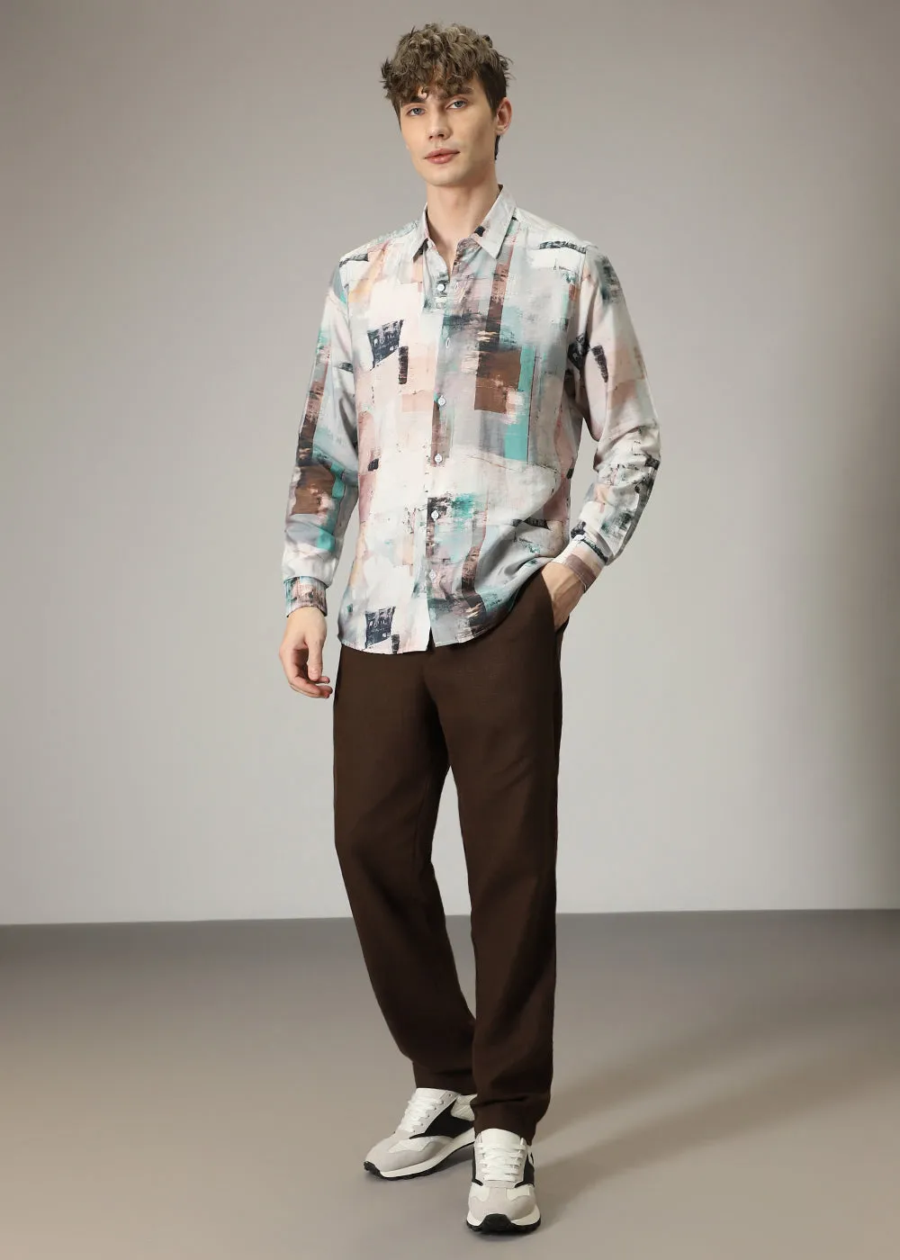 Geometric Abstract Print Shirt