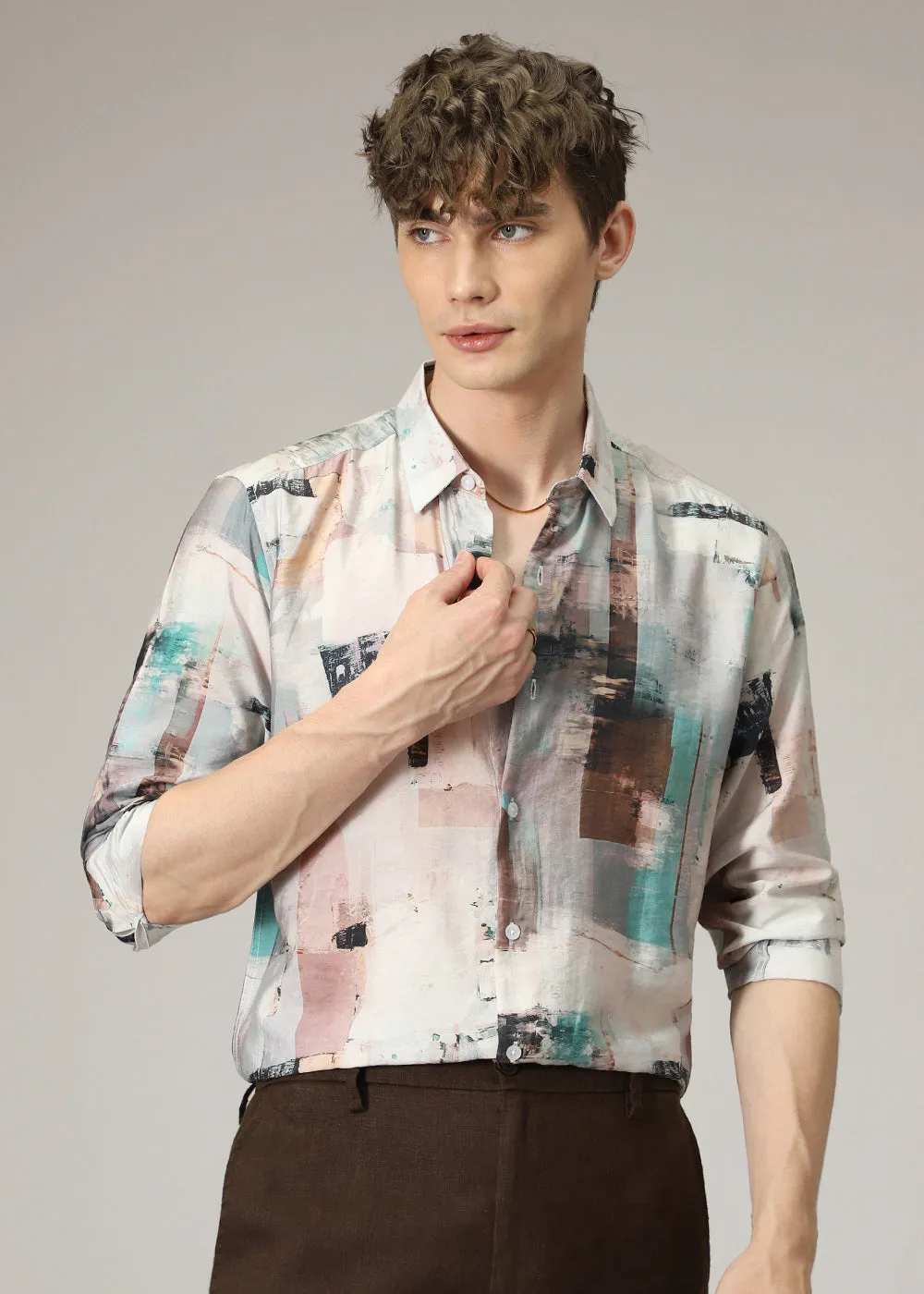 Geometric Abstract Print Shirt