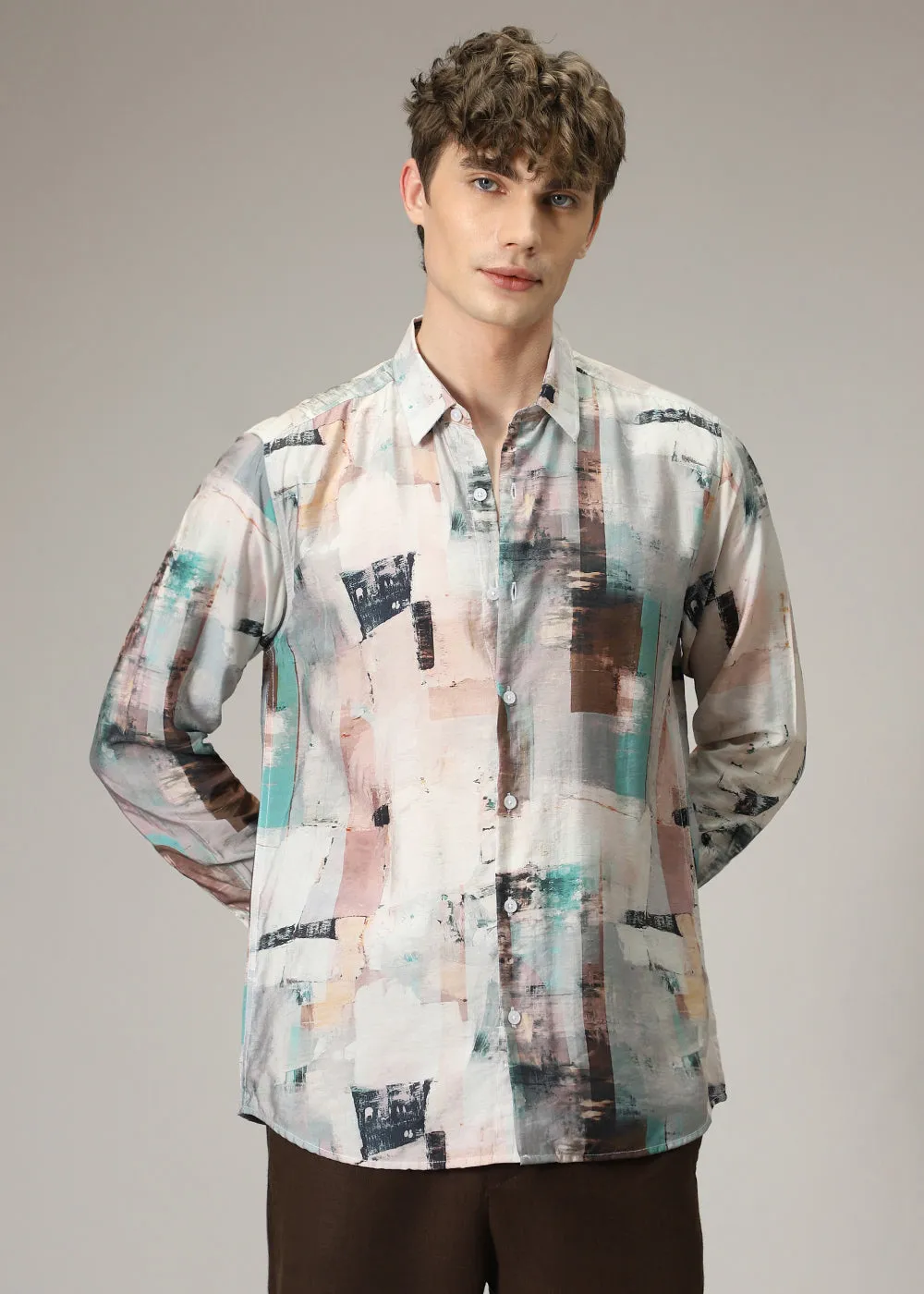 Geometric Abstract Print Shirt