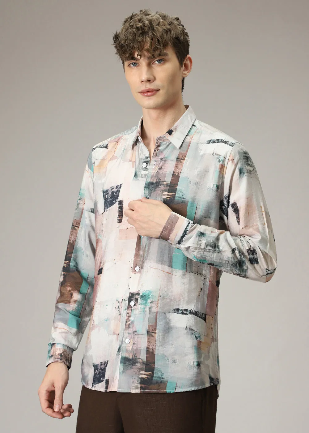 Geometric Abstract Print Shirt