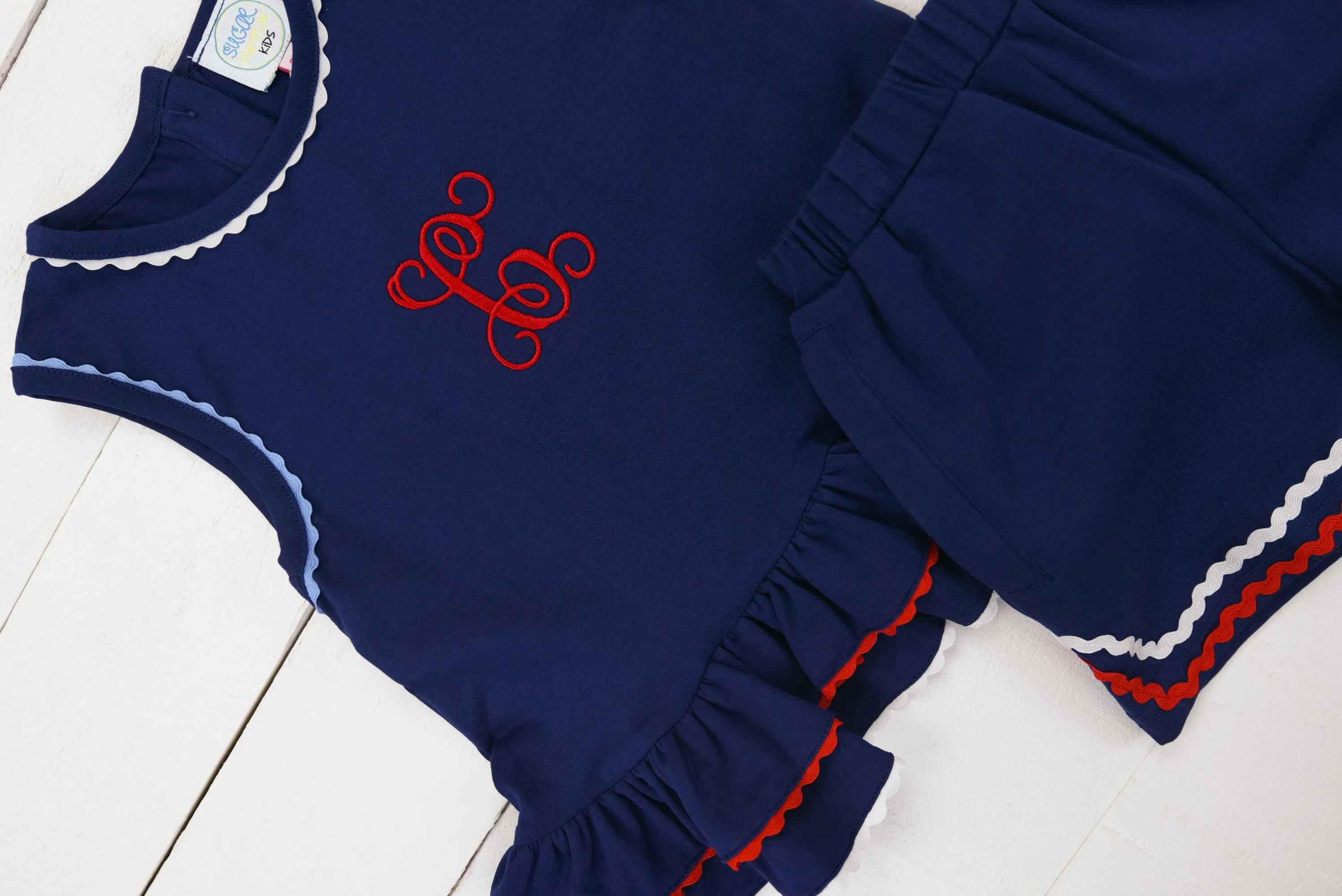 Girls Classic Patriotic Short Set