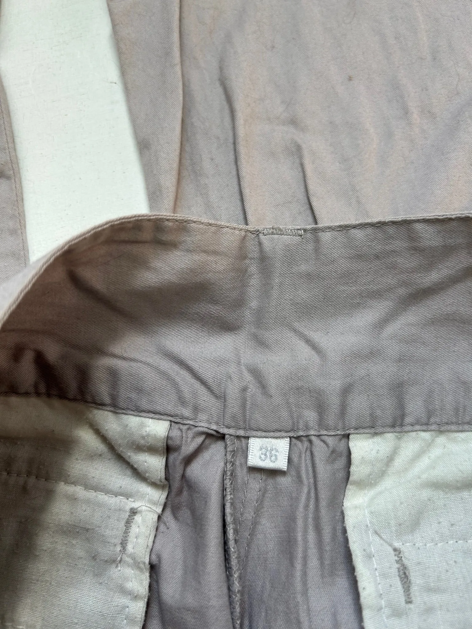 Grey low rise flare cotton office pants (S)