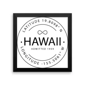 Hawaii - Framed Print - Latitude & Longitude