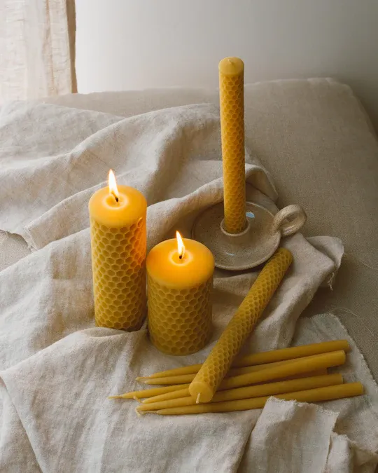 Honeycomb Beeswax Dinner Candles