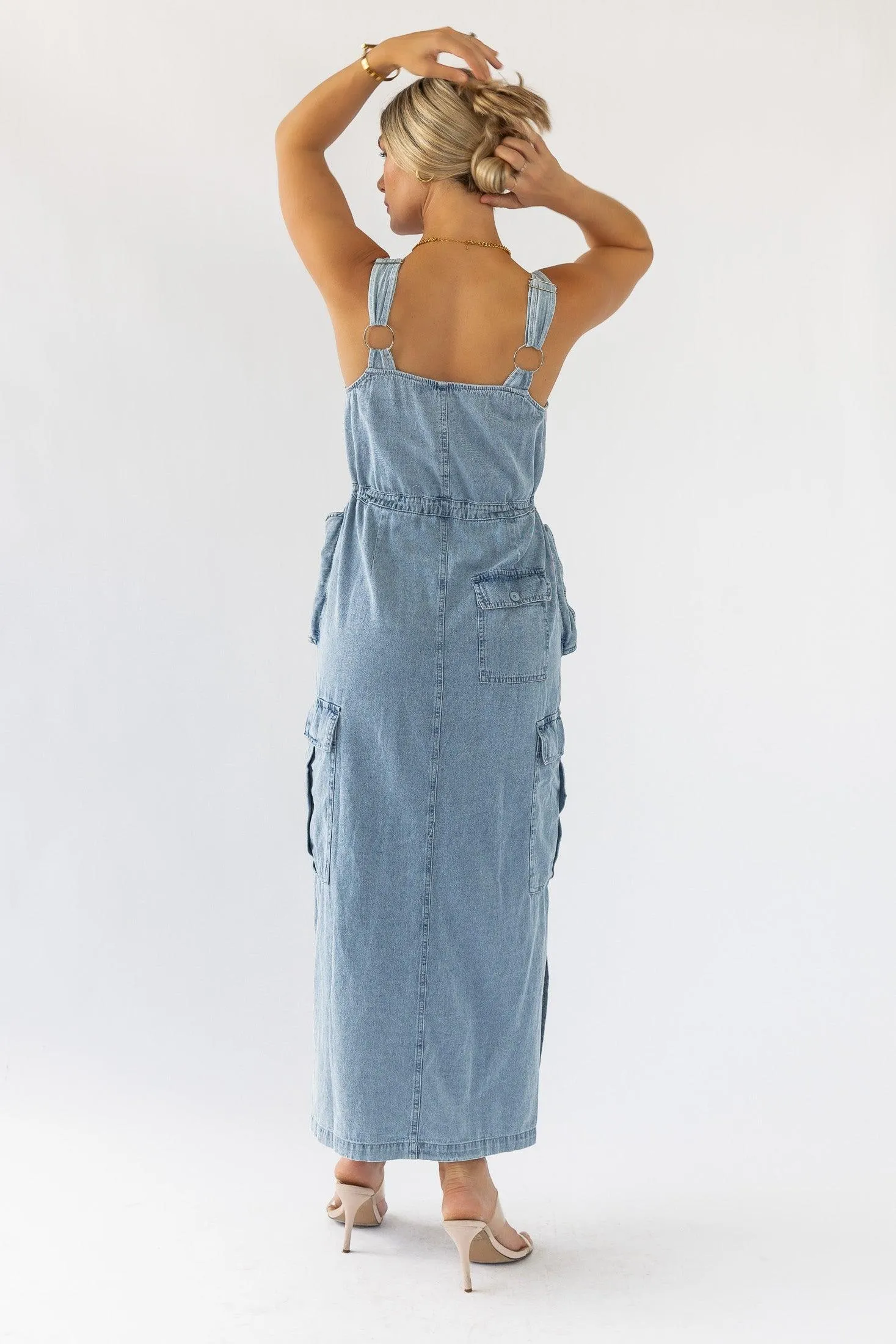 Huxley Blue Denim Midi Dress