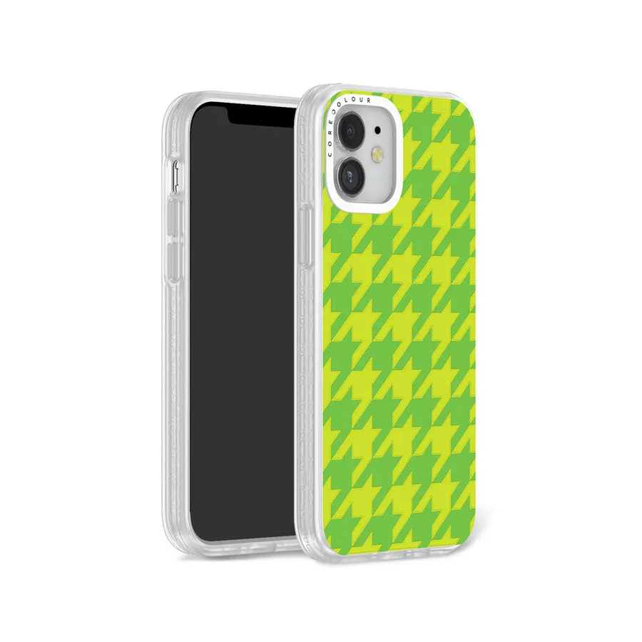 iPhone 12 Green Houndstooth Phone Case Magsafe Compatible