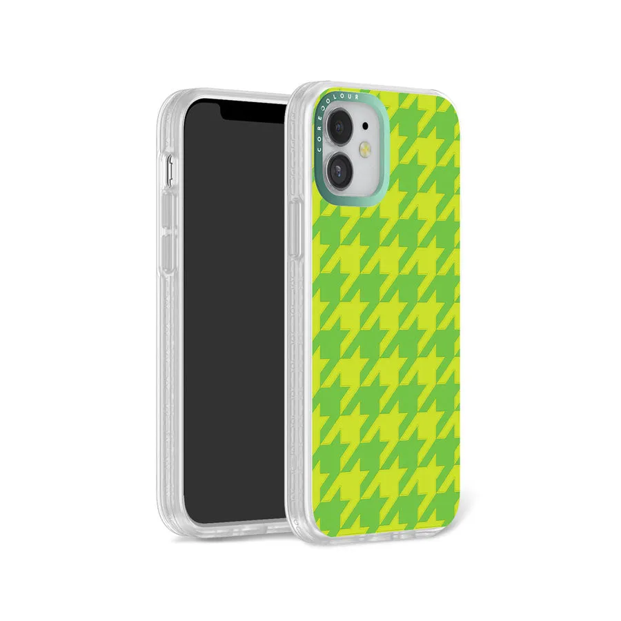 iPhone 12 Green Houndstooth Phone Case Magsafe Compatible