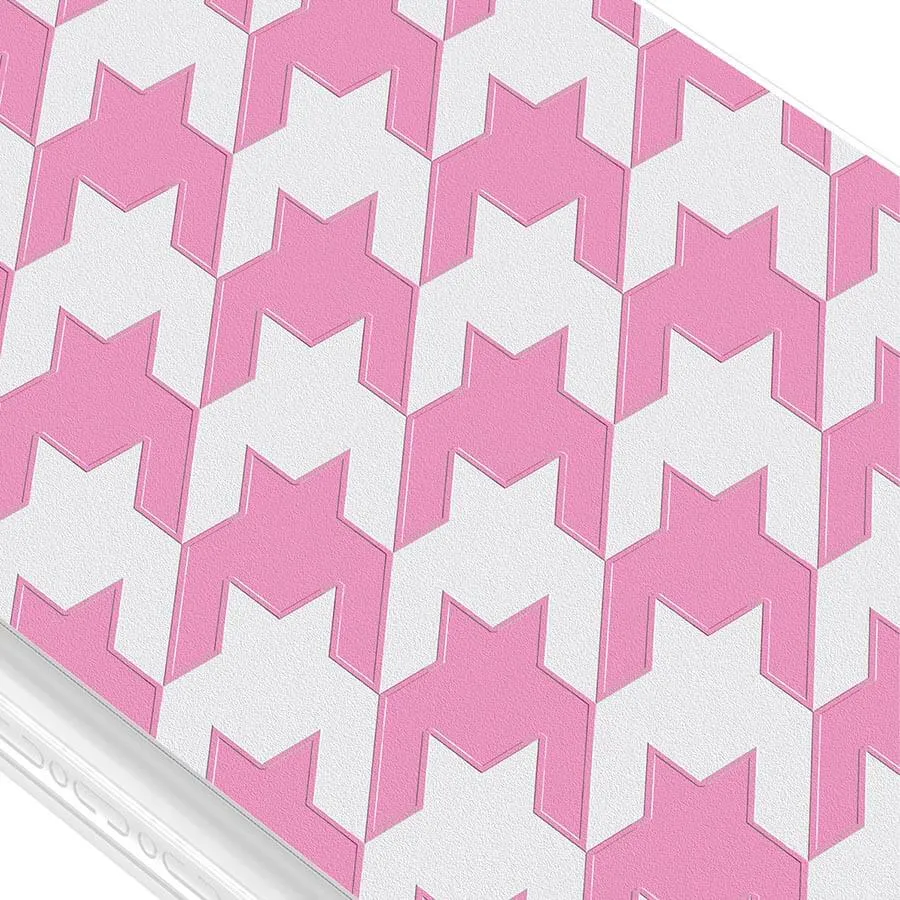 iPhone 12 Pro Max Pink Houndstooth Phone Case