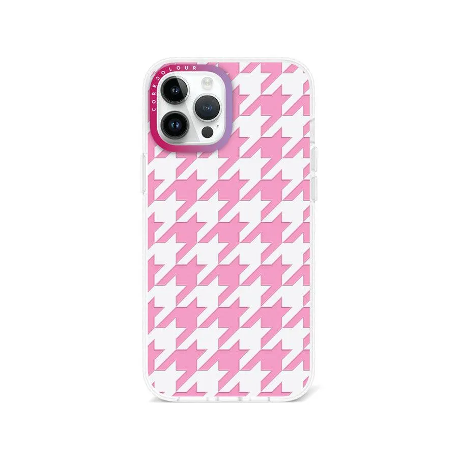 iPhone 12 Pro Max Pink Houndstooth Phone Case