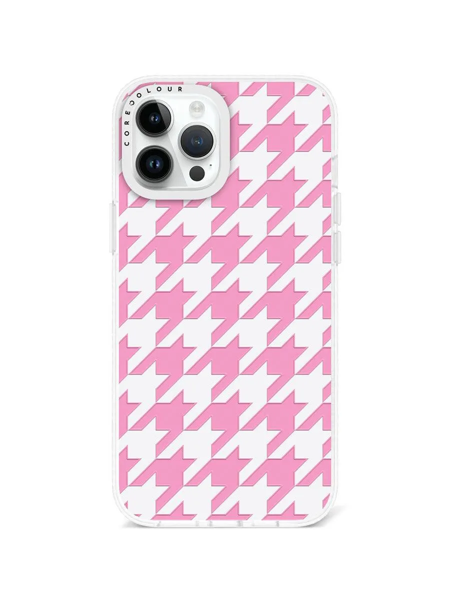 iPhone 12 Pro Max Pink Houndstooth Phone Case