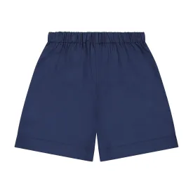 JD Pull-On Shorts Navy Cotton Poplin