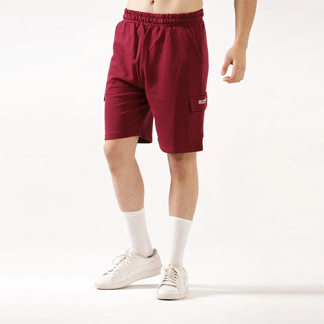 Maroon Cargo Relax Fit Shorts