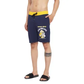 NAVY GROW GRAPHIC RELAXED FIT SHORTS