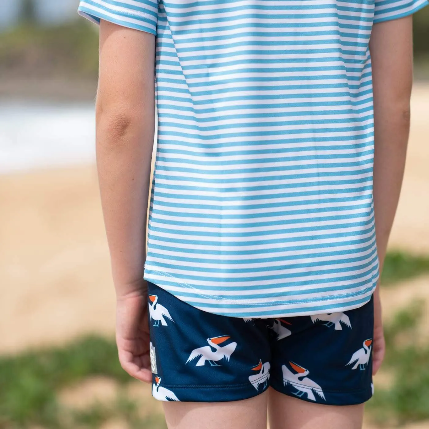 Navy Pelican Scoop Swim Shorts