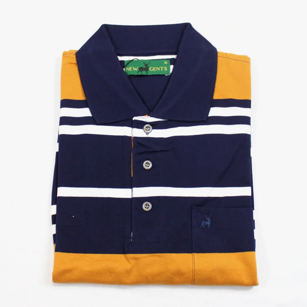 NEW GENTS Navy/Caramel SS Golfer