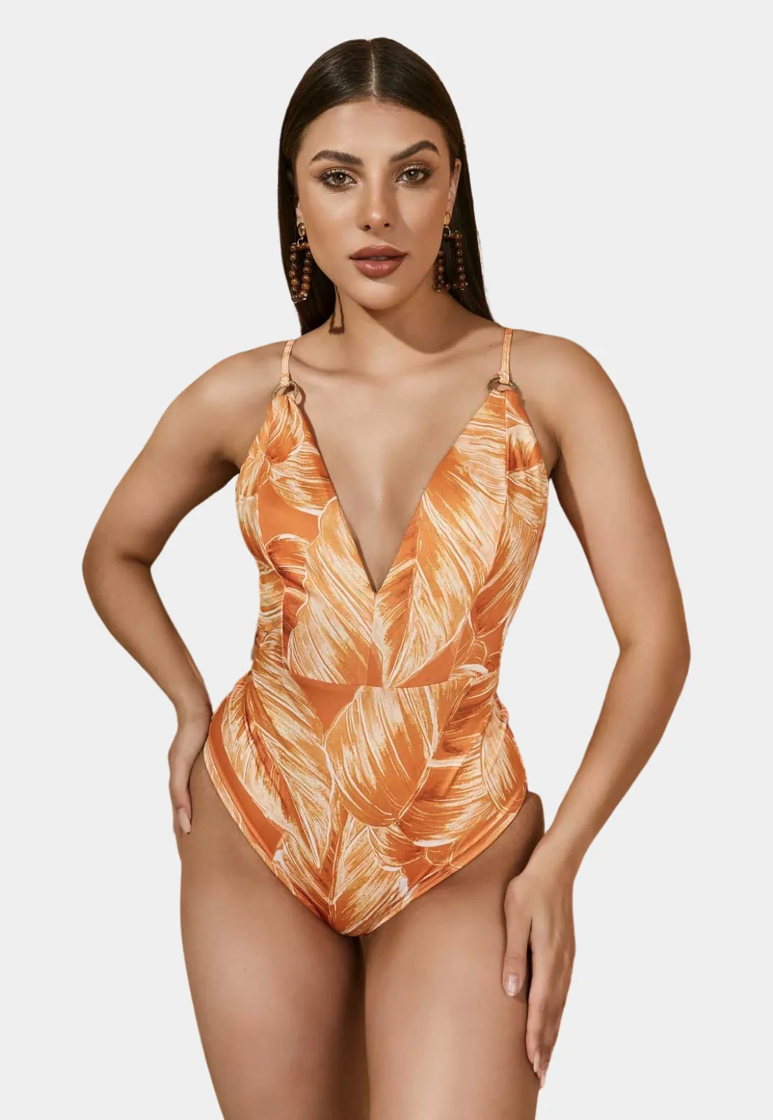 O-Ring Printed Swimsuit Set