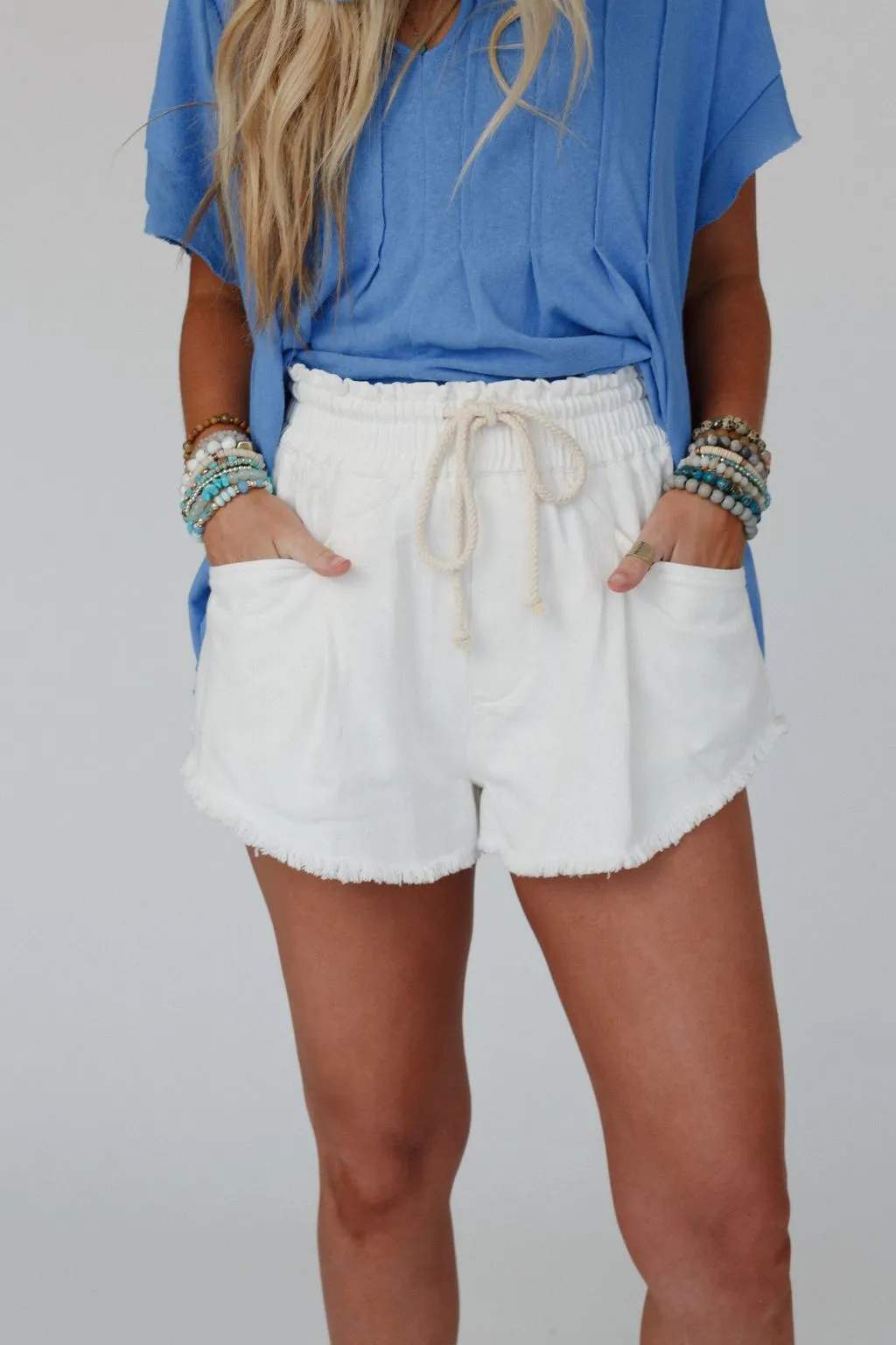 Off The Path Shorts - White