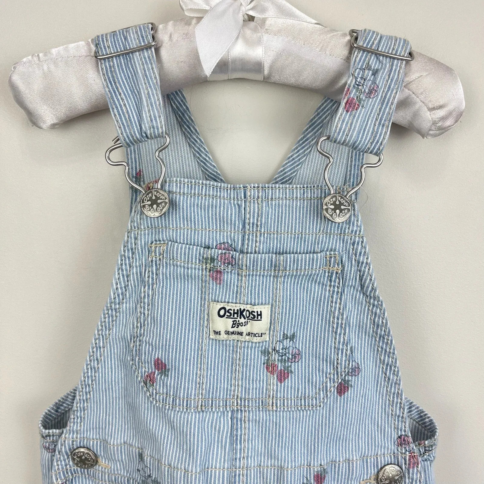 OshKosh B'gosh Strawberry Knit Denim Shortalls 2T