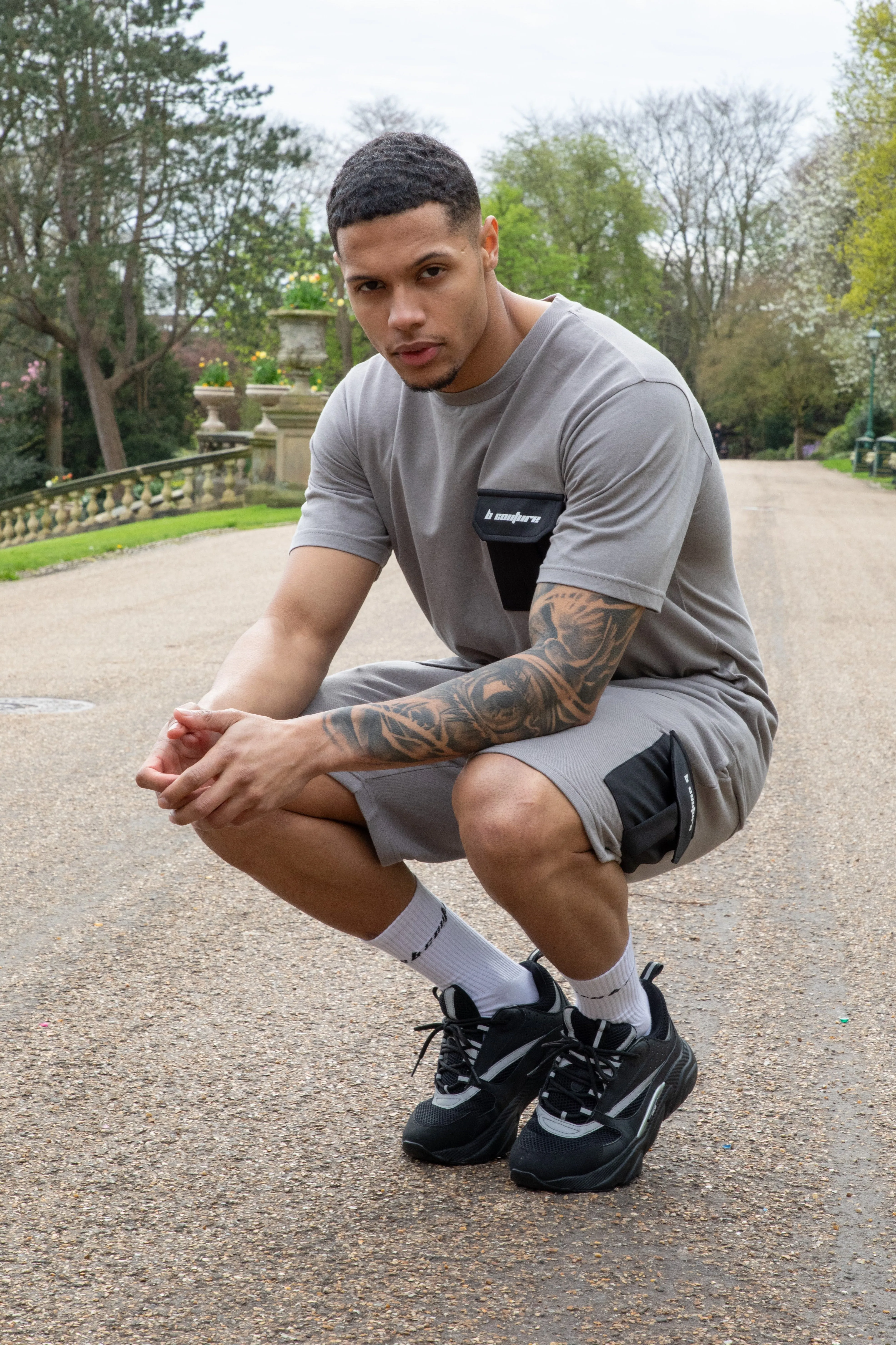 Petersham T-Shirt & Short Set - Dark Grey