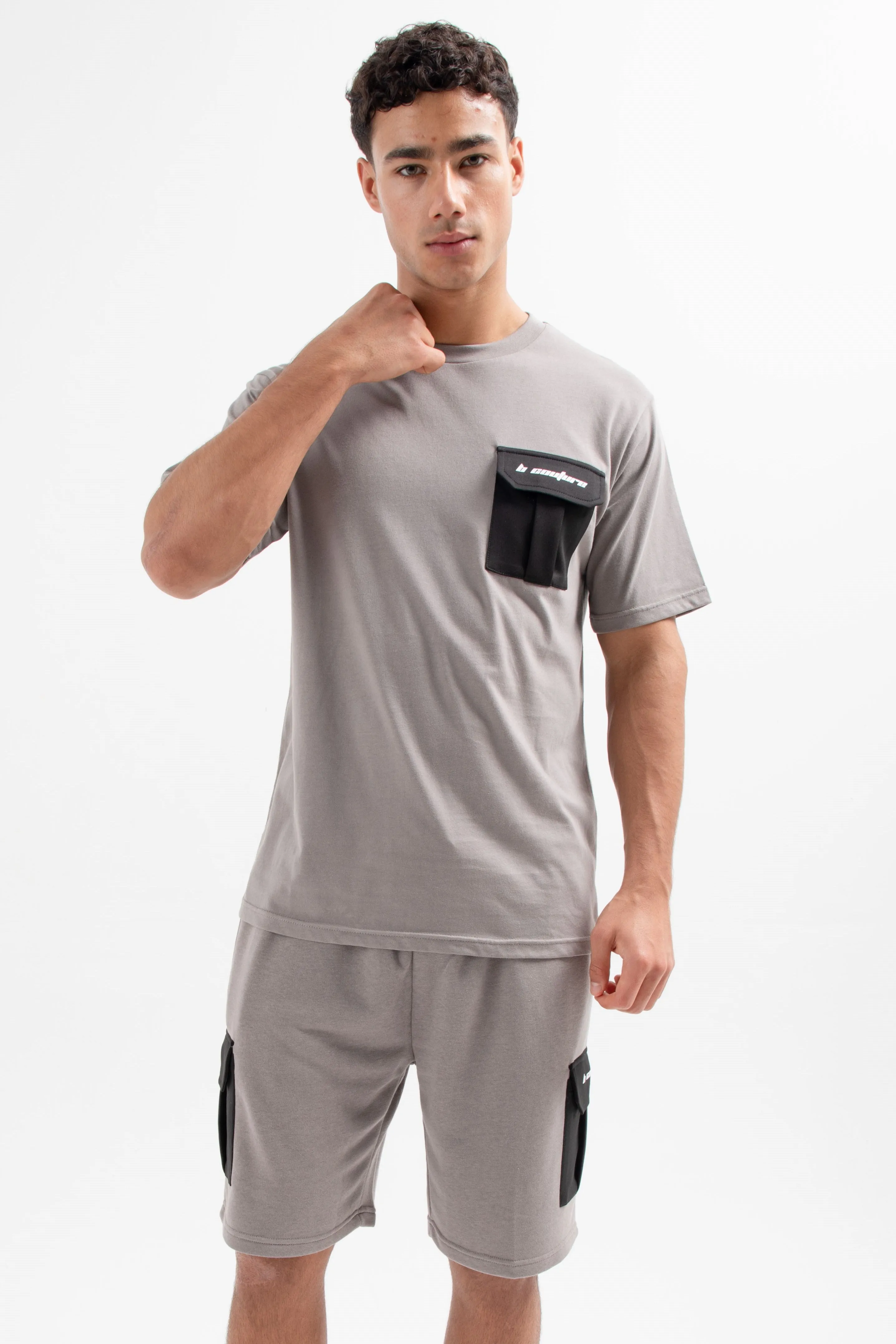 Petersham T-Shirt & Short Set - Dark Grey