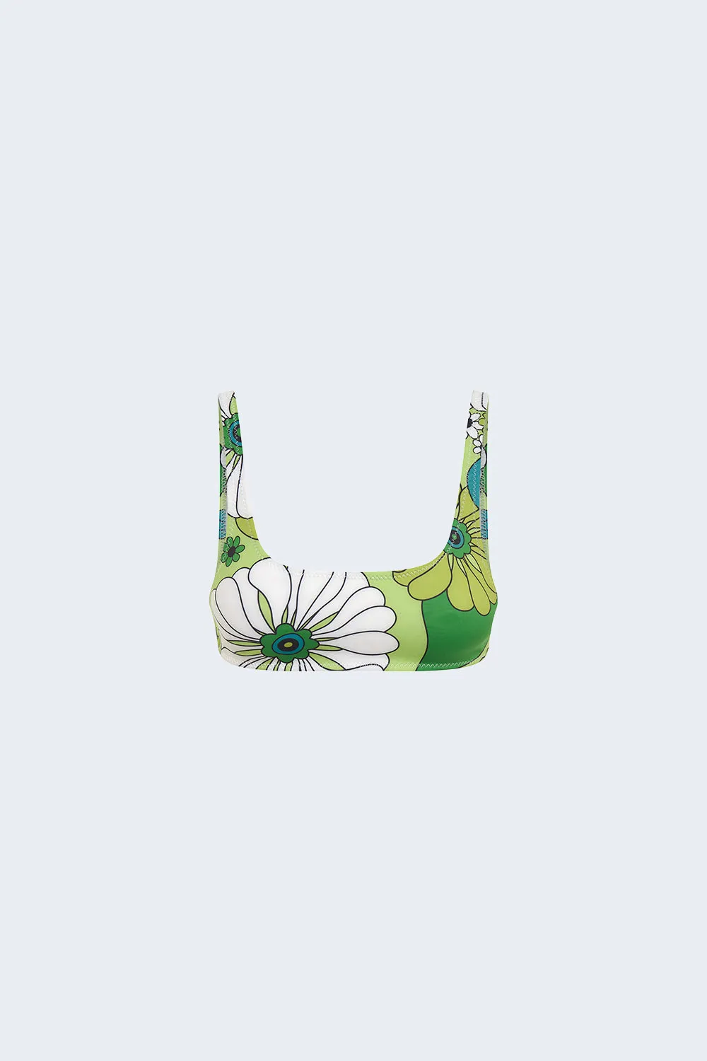 Pikes Floral Swim Crop | Final Sale - Green Multi