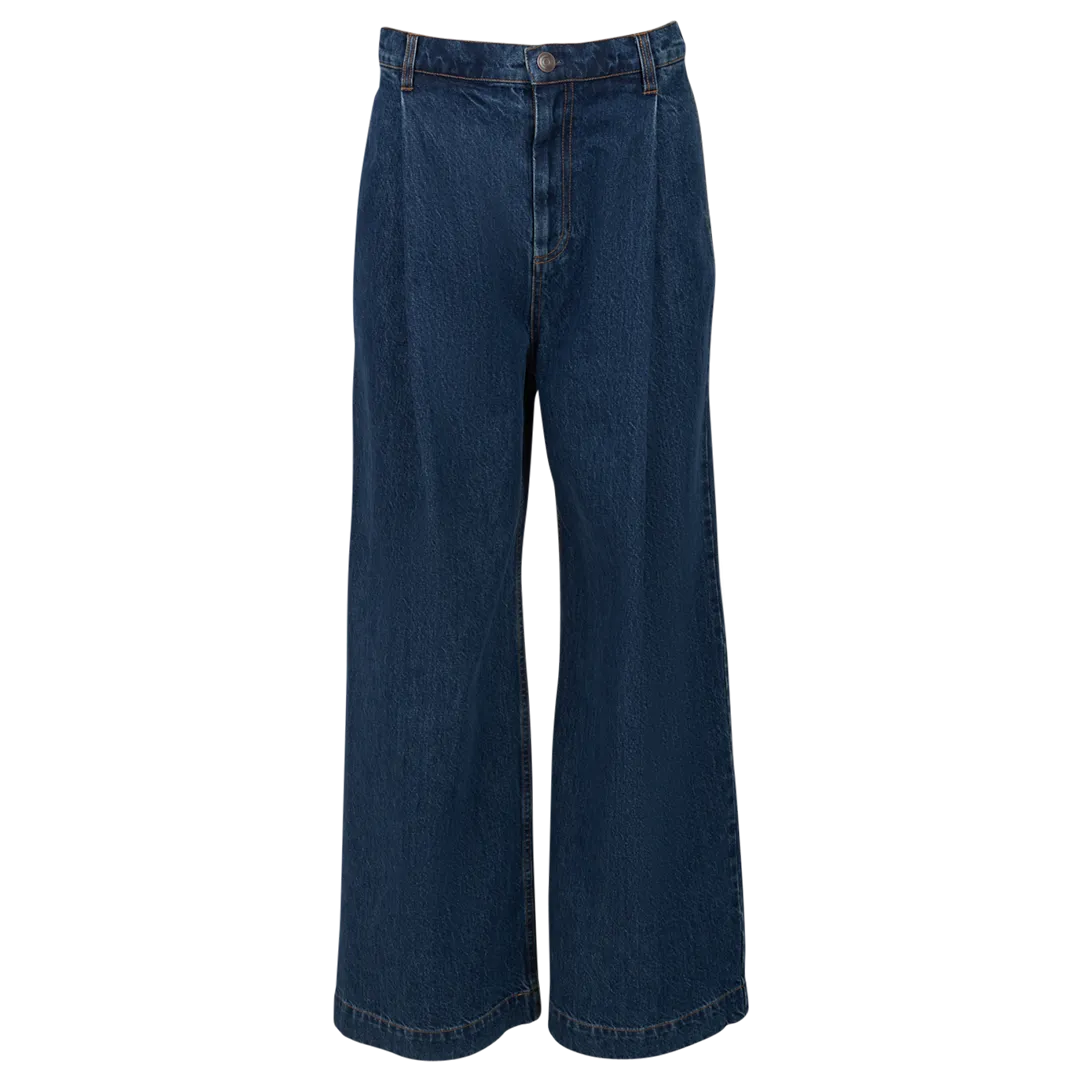 Pleated Denim Trousers