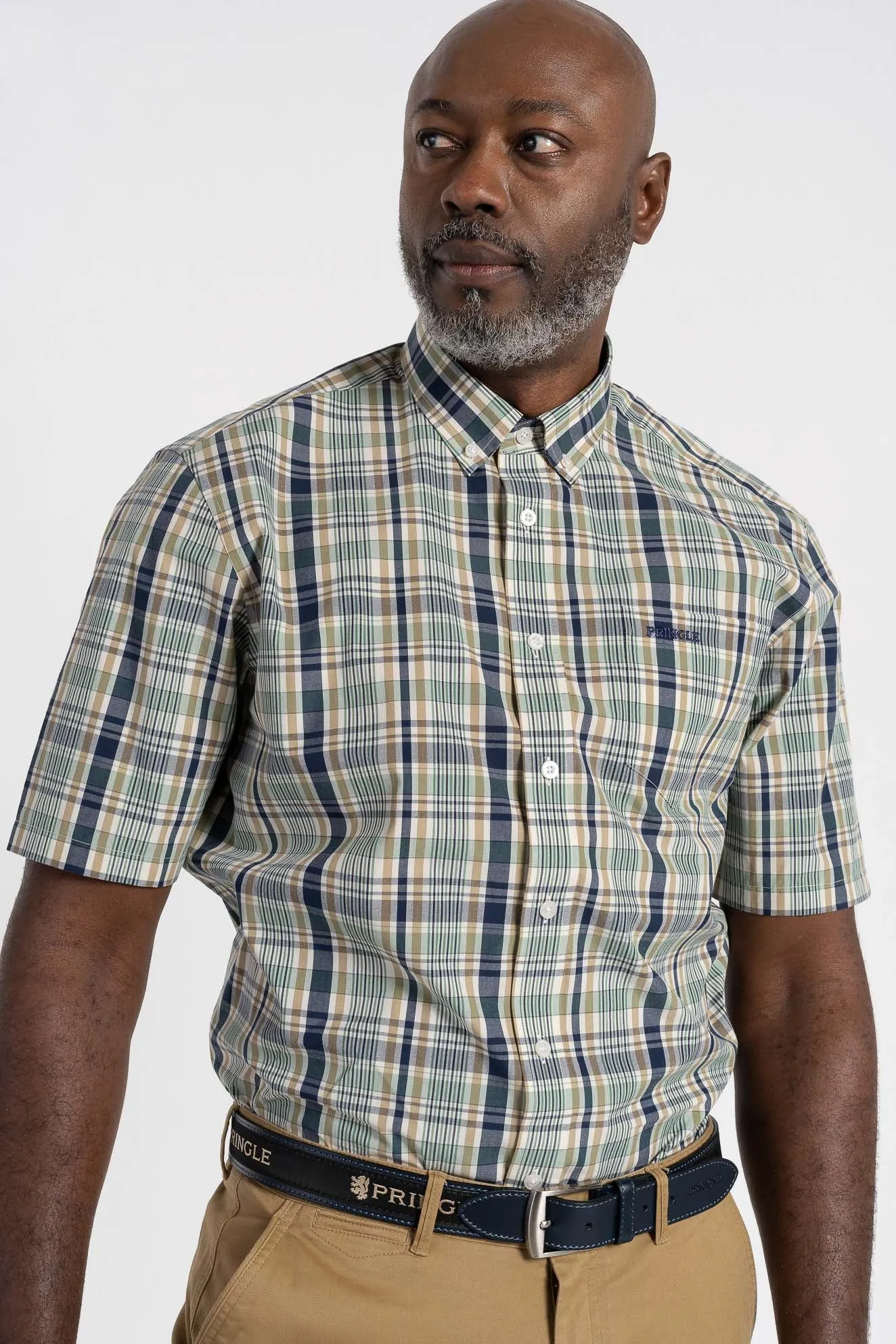 Pringle SS Green Check Shirt