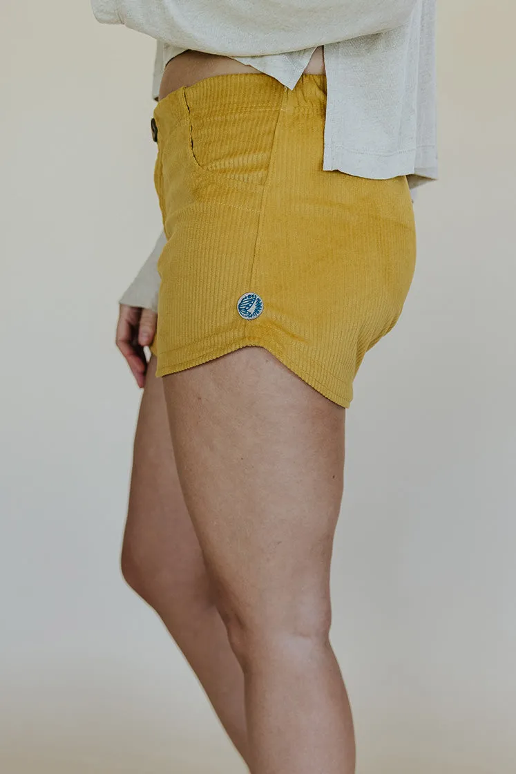 Retro Pocket Shorts - Marigold Corduroy