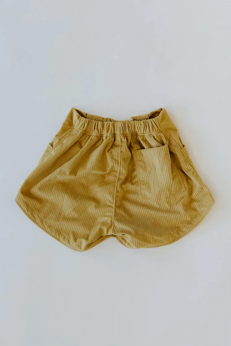 Retro Pocket Shorts - Marigold Corduroy