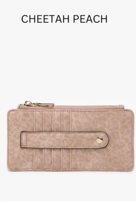 Saige Snap Closure Wallet- Peach Cheetah