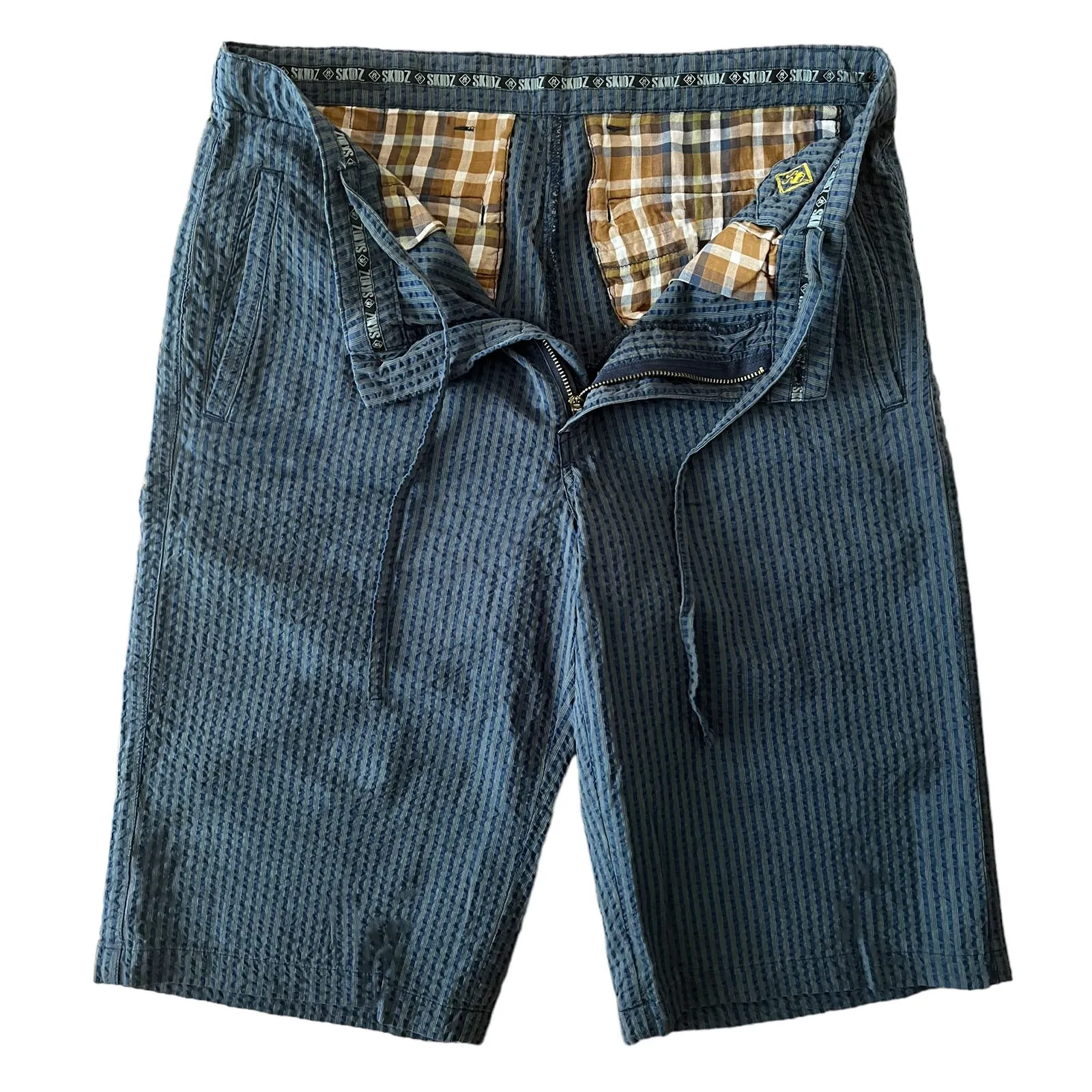 Seersucker Shorts - Blue Striped