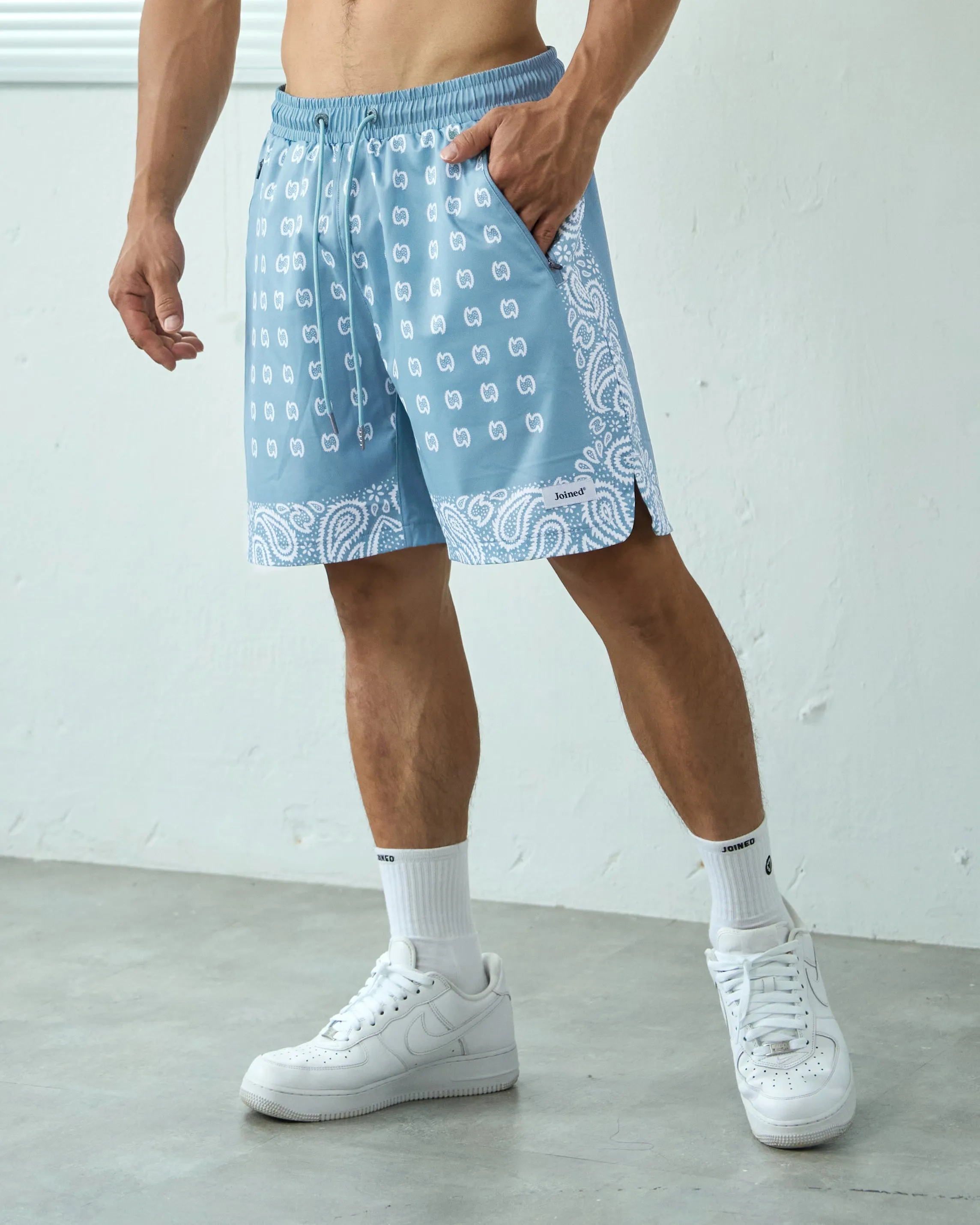 Side Slit Stretch Amoeba Shorts