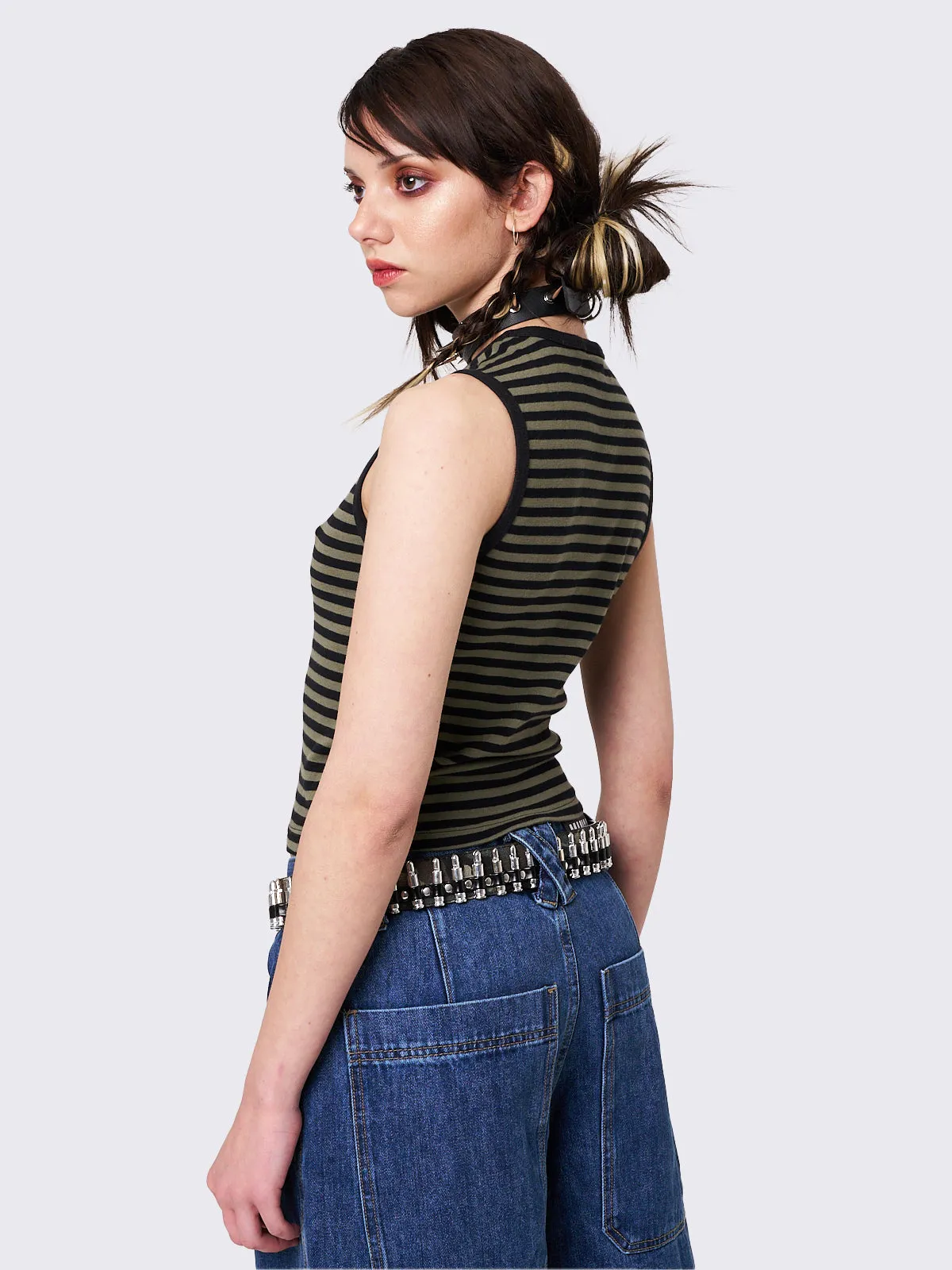 Skater Shawty Striped Vest Top