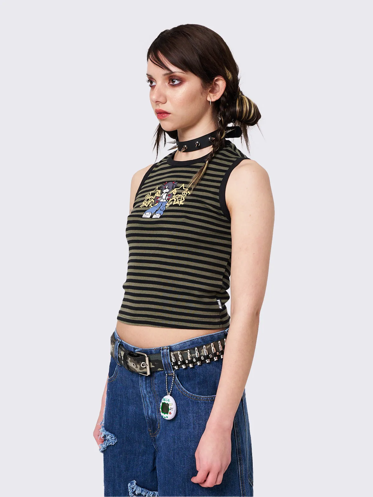 Skater Shawty Striped Vest Top