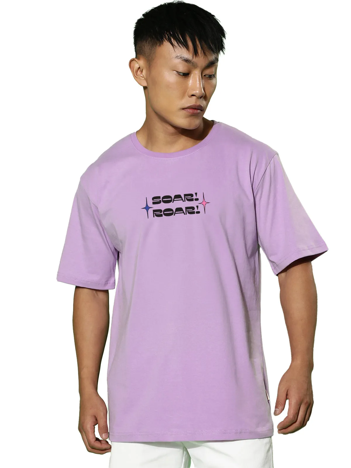 Sour Roar Lilac Oversized Printed Tshirt