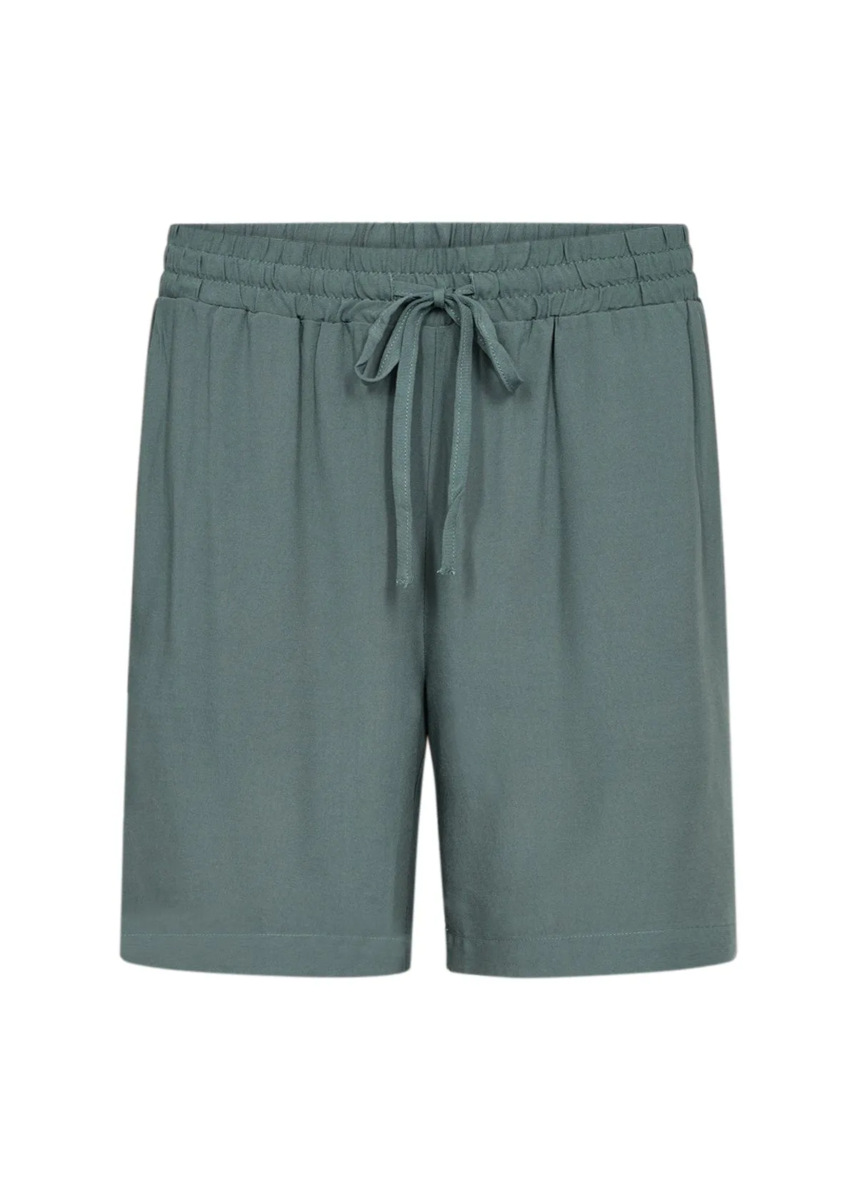 Soya Concept Tie Waist Shorts Shadow Green