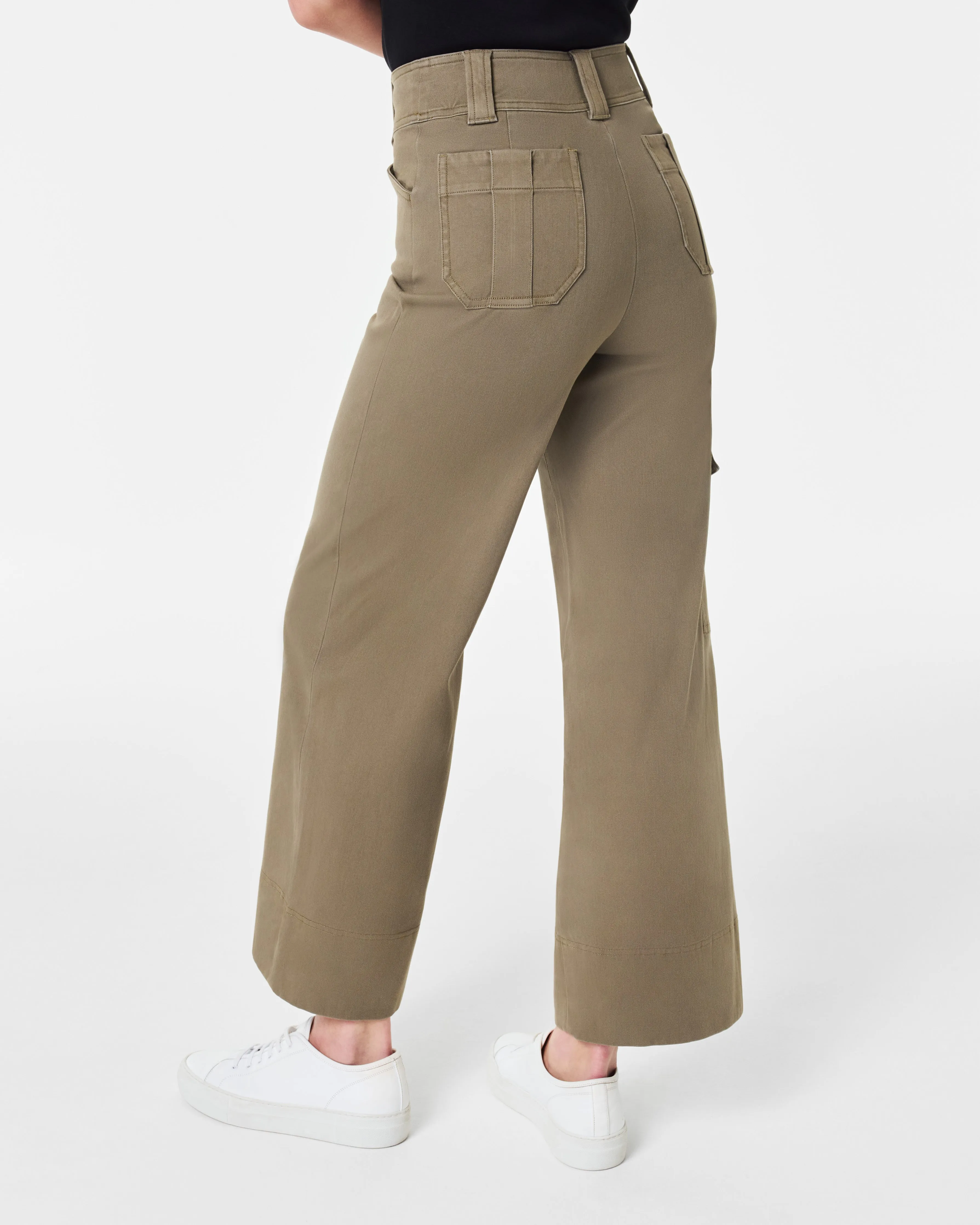 Stretch Twill Cropped Cargo Pant