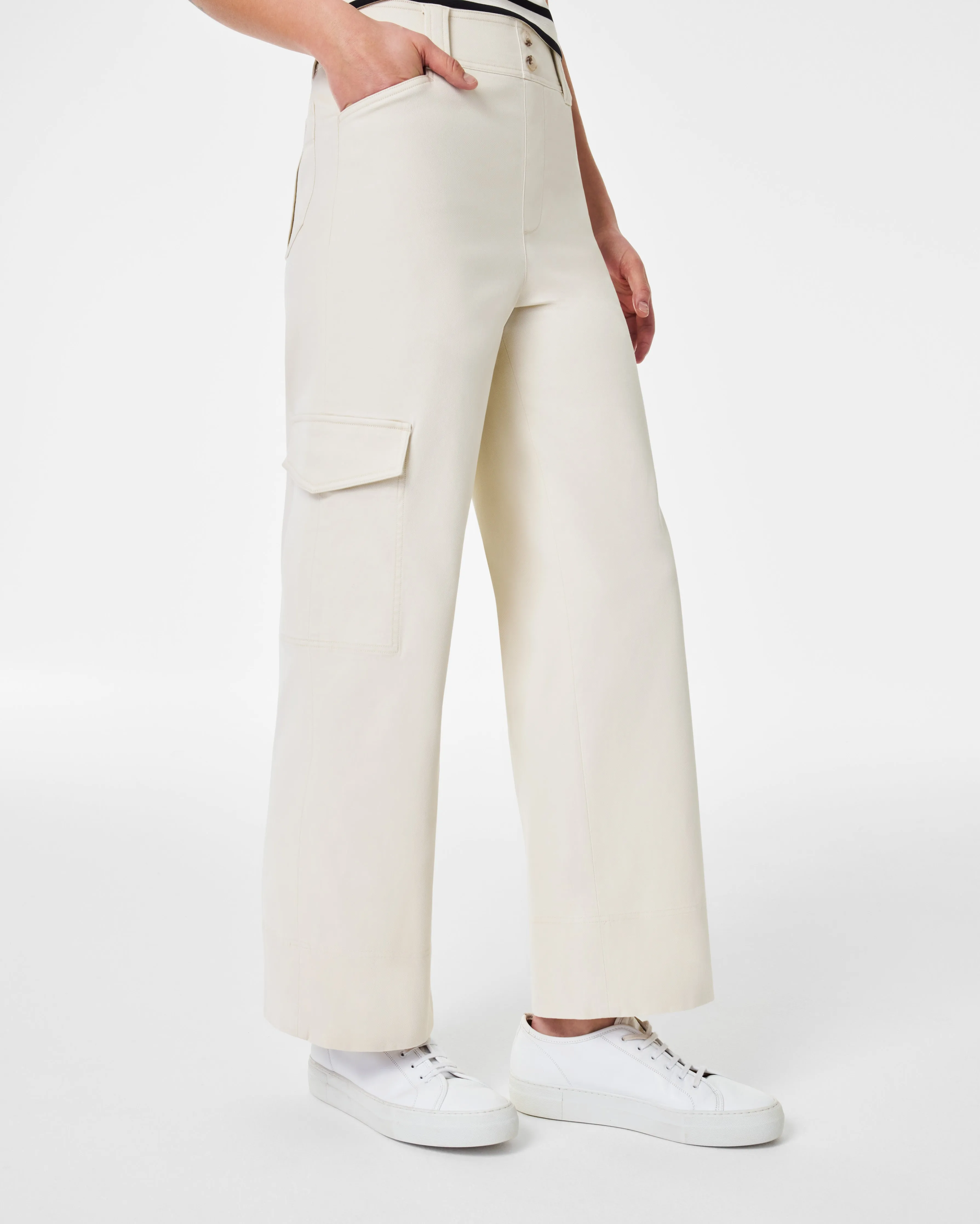 Stretch Twill Cropped Cargo Pant