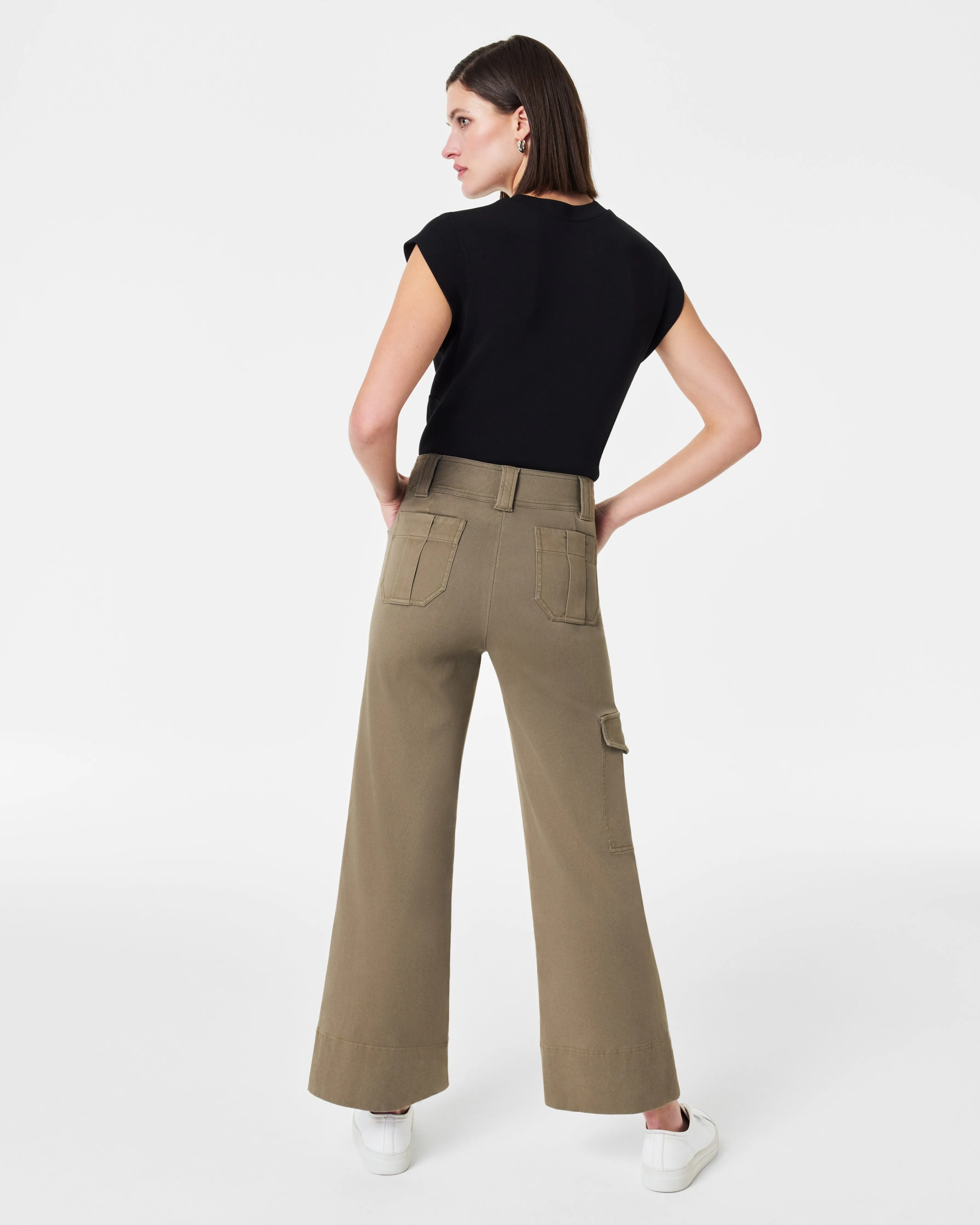 Stretch Twill Cropped Cargo Pant