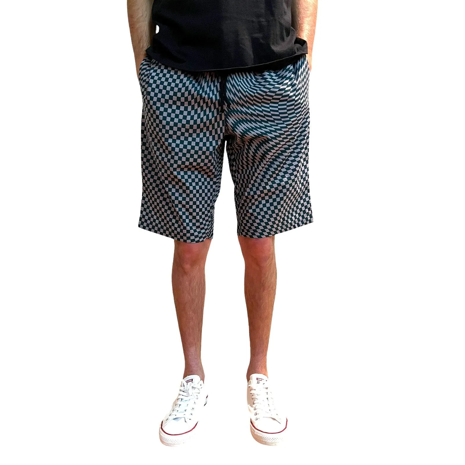 Trippy Check - Dark Green & Light Purple Shorts