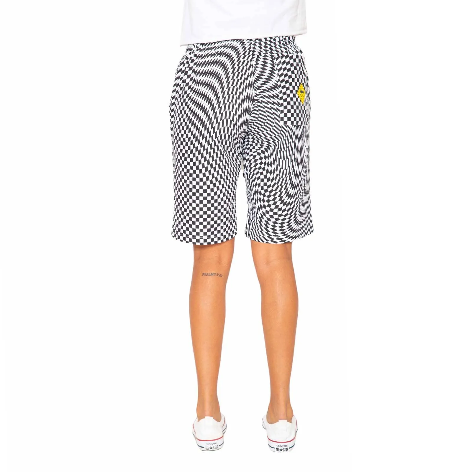 Trippy Check Shorts - Black & White