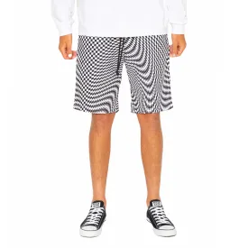 Trippy Check Shorts - Black & White