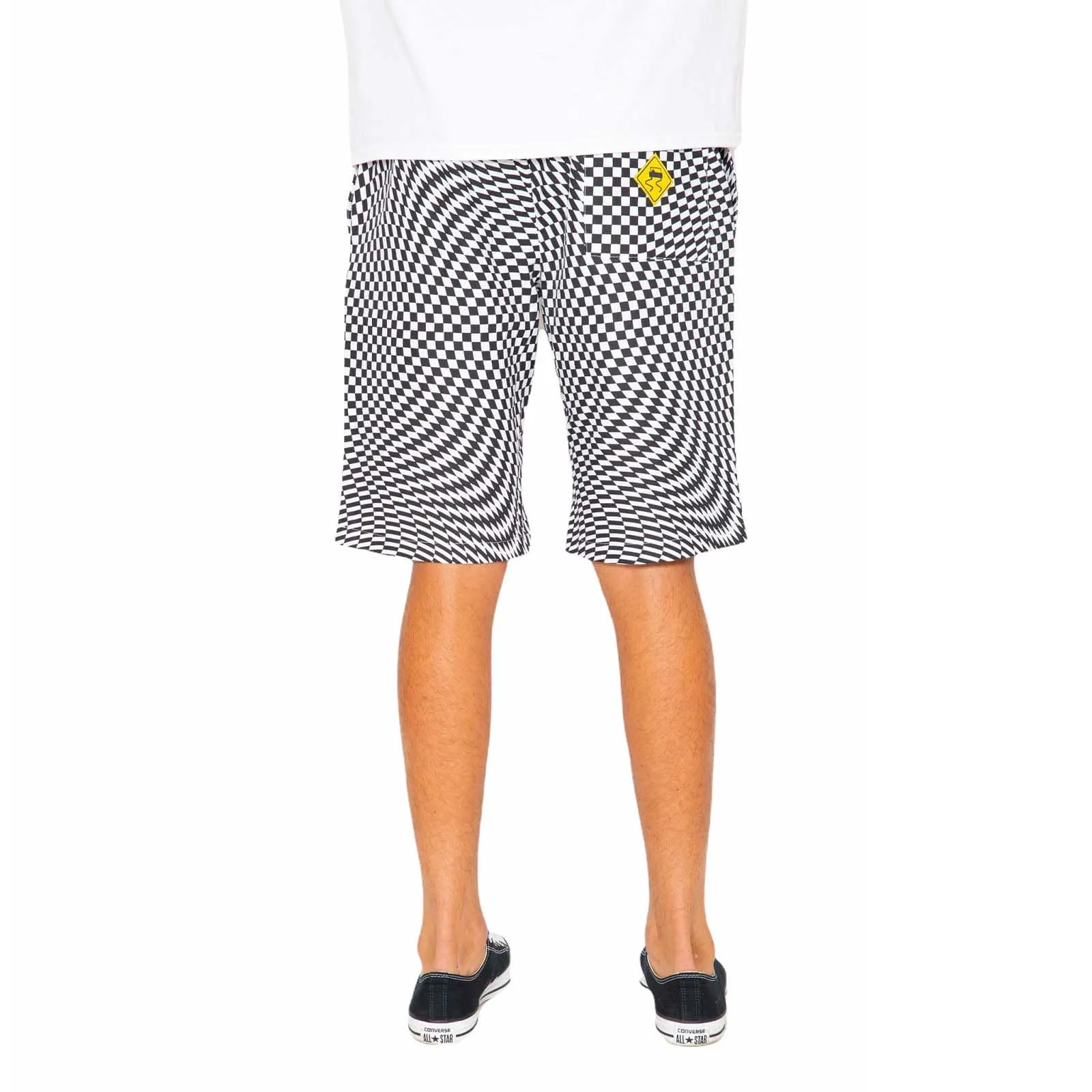 Trippy Check Shorts - Black & White