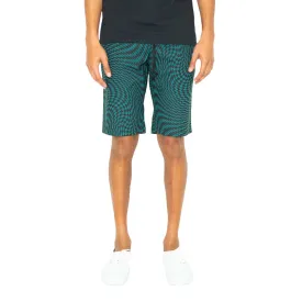 Trippy Check Shorts - Teal & Black