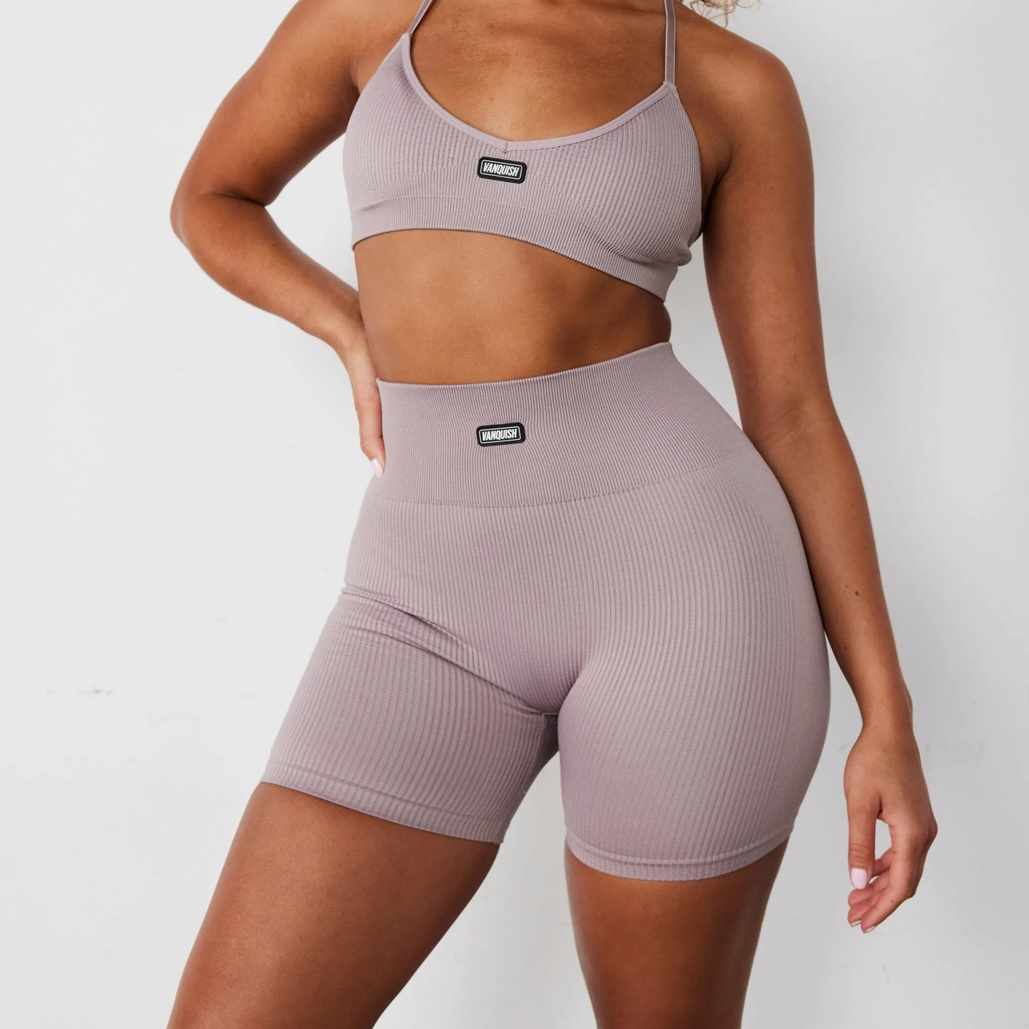 Vanquish Ribbed Seamless Blush Shorts