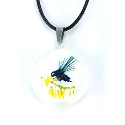 White Fantail Pendant